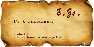 Bink Zsuzsanna névjegykártya